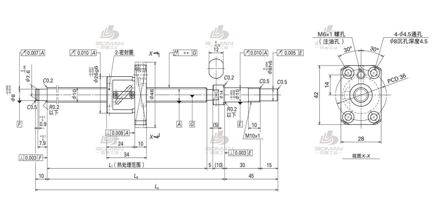 W1001FA-4-C3T4-SA标准滚珠丝杠