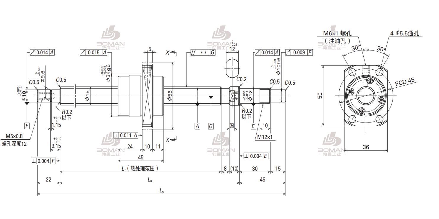 W1502FA-5PG-C5Z20-SA标准滚珠丝杠