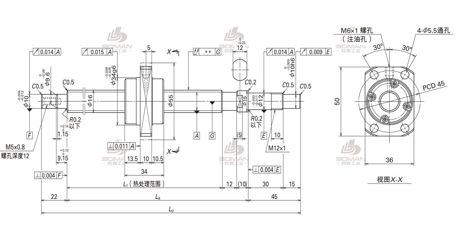 W1608FA-5PGX-C5Z32-SA标准滚珠丝杠