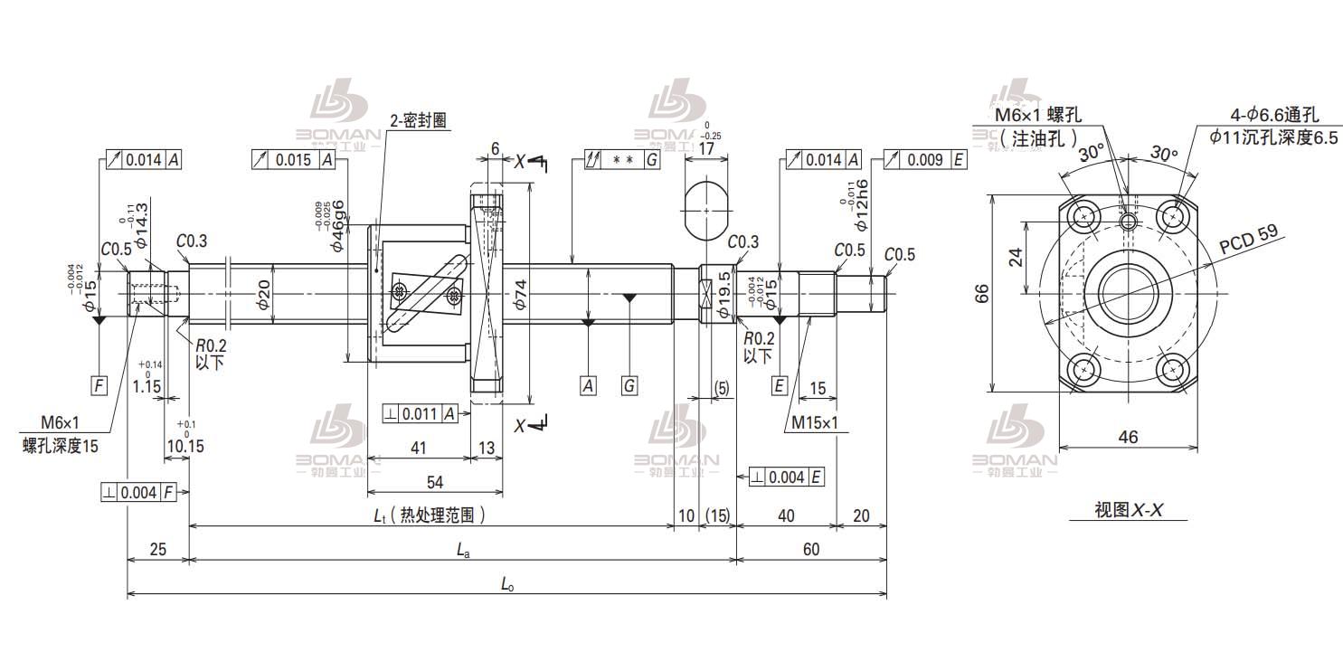 W2011FA-2-C5T10-MA标准滚珠丝杠